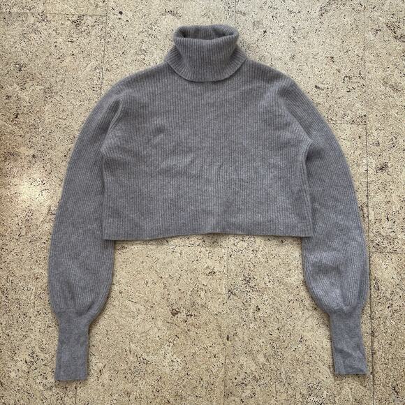 Reformation Sweaters - Reformation Luisa Cashmere Cropped Turtleneck Ribbed Sweater Small